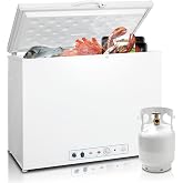 7.1 Cu.Ft. Propane Freezer Off Grid, with Lock and Top Open Door, LPG/110v 2 Way Gas Freezer for Outdoor, Boondcking, Camping, White
