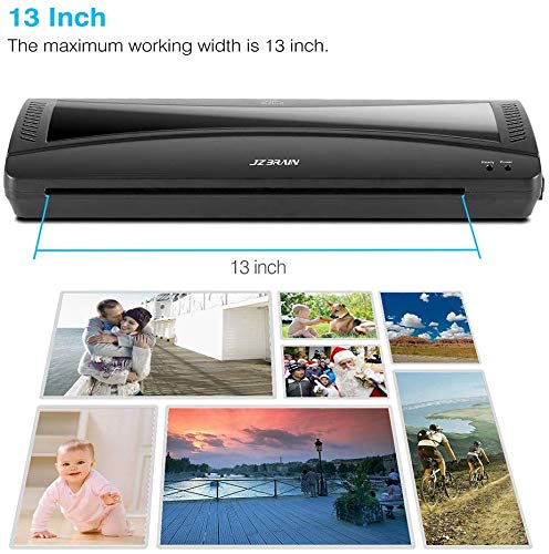 Laminator Machine, JZBRAIN A3 Laminating Machine with Fast Warm-Up, Quick Laminating Speed, 13 inches Thermal Laminator for Home School Office Use (Black)