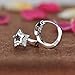 Infinite U Huggie Earrings 925 Sterling Silver Cubic Zirconia Small Hoop Star Heart Cartilage for Women (Star)