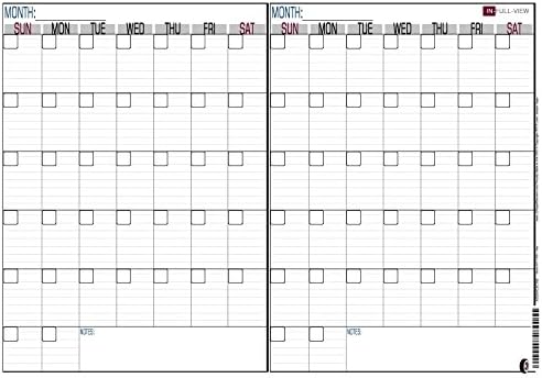 24" x 17" Medium Wet Erase - 2 Month Wall Calendar - Laminated Horizontal Planner (2417-60h)