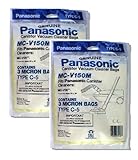 Panasonic MC-V150M 3-Bags Of Replacement Vacuum Bags Fits Panasonic Canister Vacuum Cleaner Models (2-Pack)