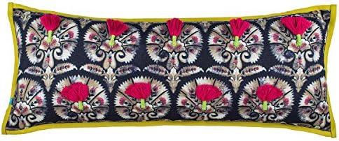 PomPom Tassle Decorative Rectangle Throw Pillow Cover for Sofa, Couch &amp; Bed, 12x30, Multicolor