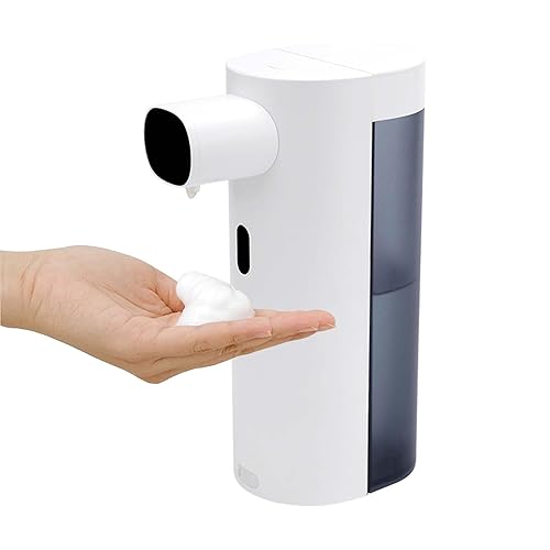 Automatic Soap Dispenser Touchless,Foaming Soap Dispenser 300ml USB Rechargeable Dispenser Electric 3 Level Adjustable for Bathroom Kitchen (White)