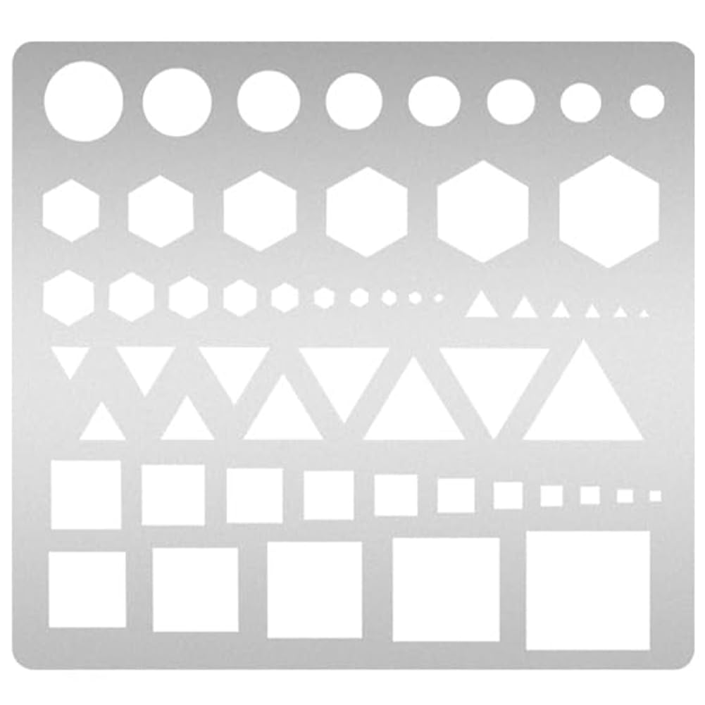 UNICRAFTALE Metal Stencil Triangle Metal Template Square Cutting Dies Stencils Circle Drawing Template Stainless Steel Journal Stencil Mixed Geometric DIY Paper Card for DIY Scrapbooking Photo Album
