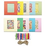 Katia 3 Inch Rope Hanging frame for Instax Mini 8 9 7s 90 25 50s Film/ Pringo 231 Film/ Instax SP 1 Film/ Polaroid PIC-300P Film/ Polaroid Z2300 Film, Camera Accessories Bundle Clips Frames (Set1)