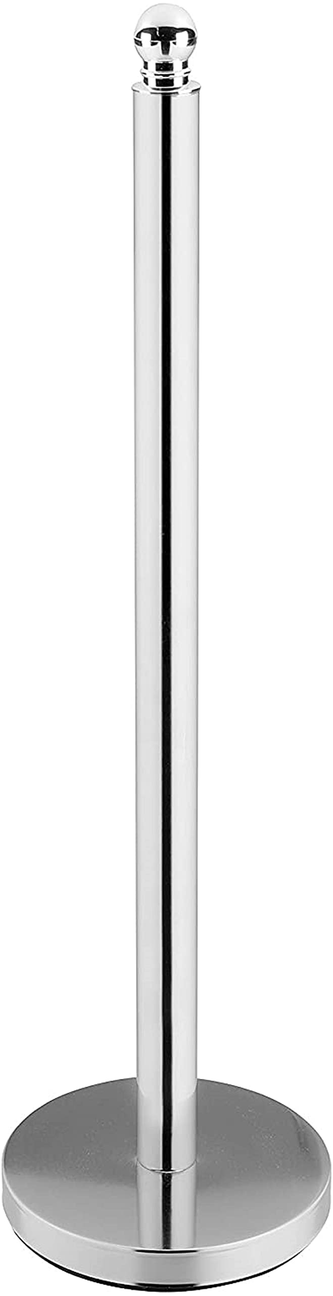 axentia Ravallo Chromed Metal Toilet Roll Storer for 4 Spare Rolls, Freestanding Toilet Paper Tissue Roll Holder, Bathroom 4 Roll Storage, Kitchen Roll Holder Stand, approx. 14 x 14 x 51.5 cm High, Silver