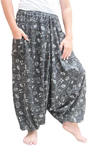 TheHaremShop Cotton Plus Size Yoga Boho Hippie Wide Leg Harem Pants