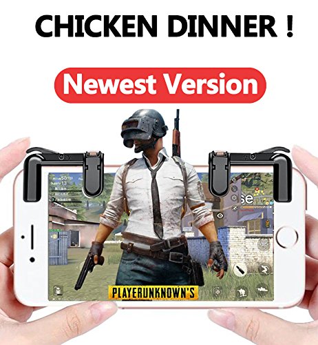 [NEW UPGRADED] Alquar PUBG Mobile/Fortnite/Rules of Survial Mobile Game Controller, Shoot and Aim Fire Trigger Keys L1R1, for iPhone Android