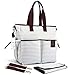 Diaper Bag - Stylish Designer Baby Canvas Messenger Bags - Weekender Tote With Zipper Organizer By HYBLOM - Fashion Cute Nappy Striped Handbag For Moms - Changing Pad, Shoulder & Stroller Straps