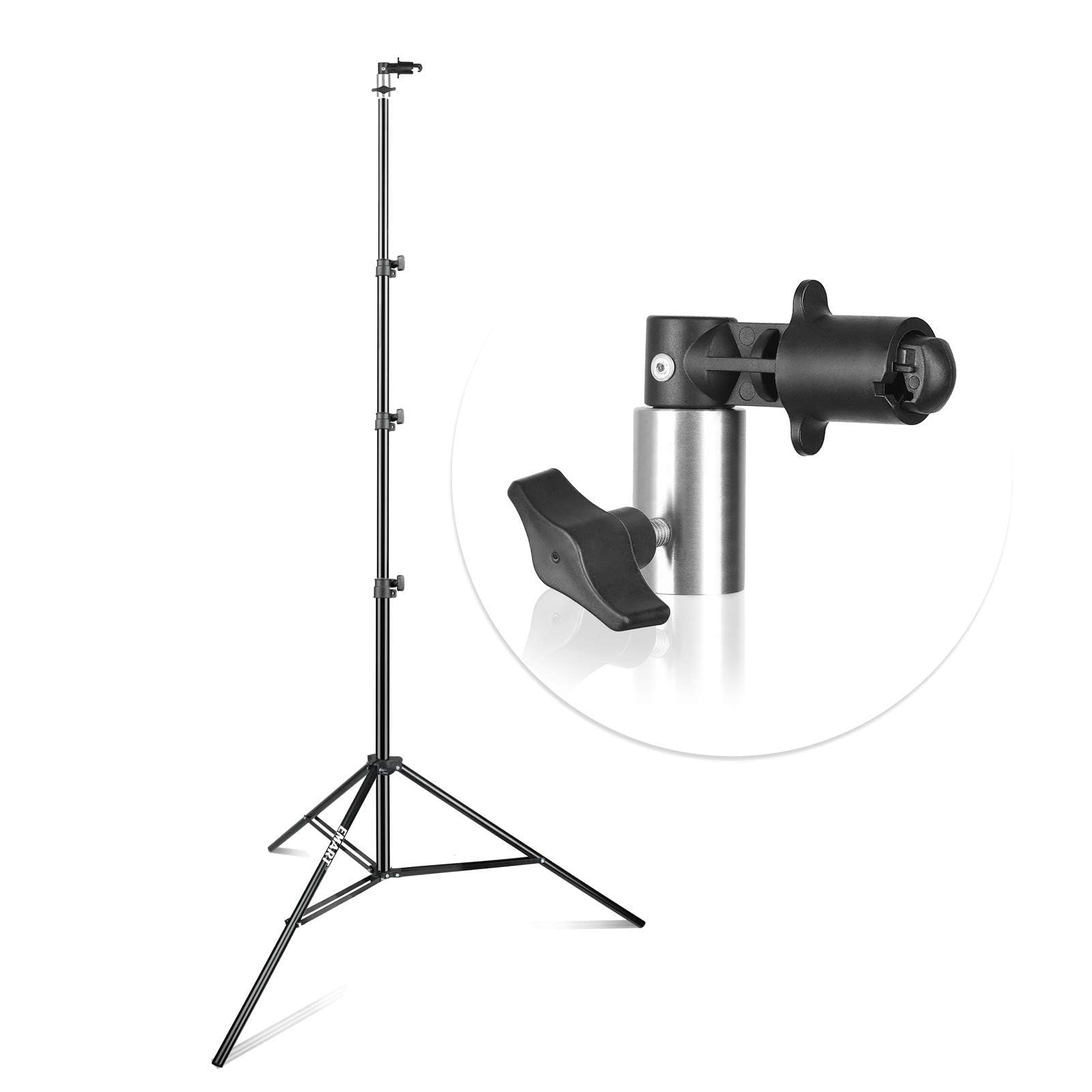 EMART Light Stand with Reflector Holder, 2.6m/8.5ft Photography Background Clip Clamp for Reflector Diffuser, Disc Reflectors, Pop Up Backdrop, Photo and Video Studio