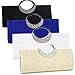 Rhinestone Ring Handle Sateen Pleated Clutch Prom Evening Satin-Look Handbag