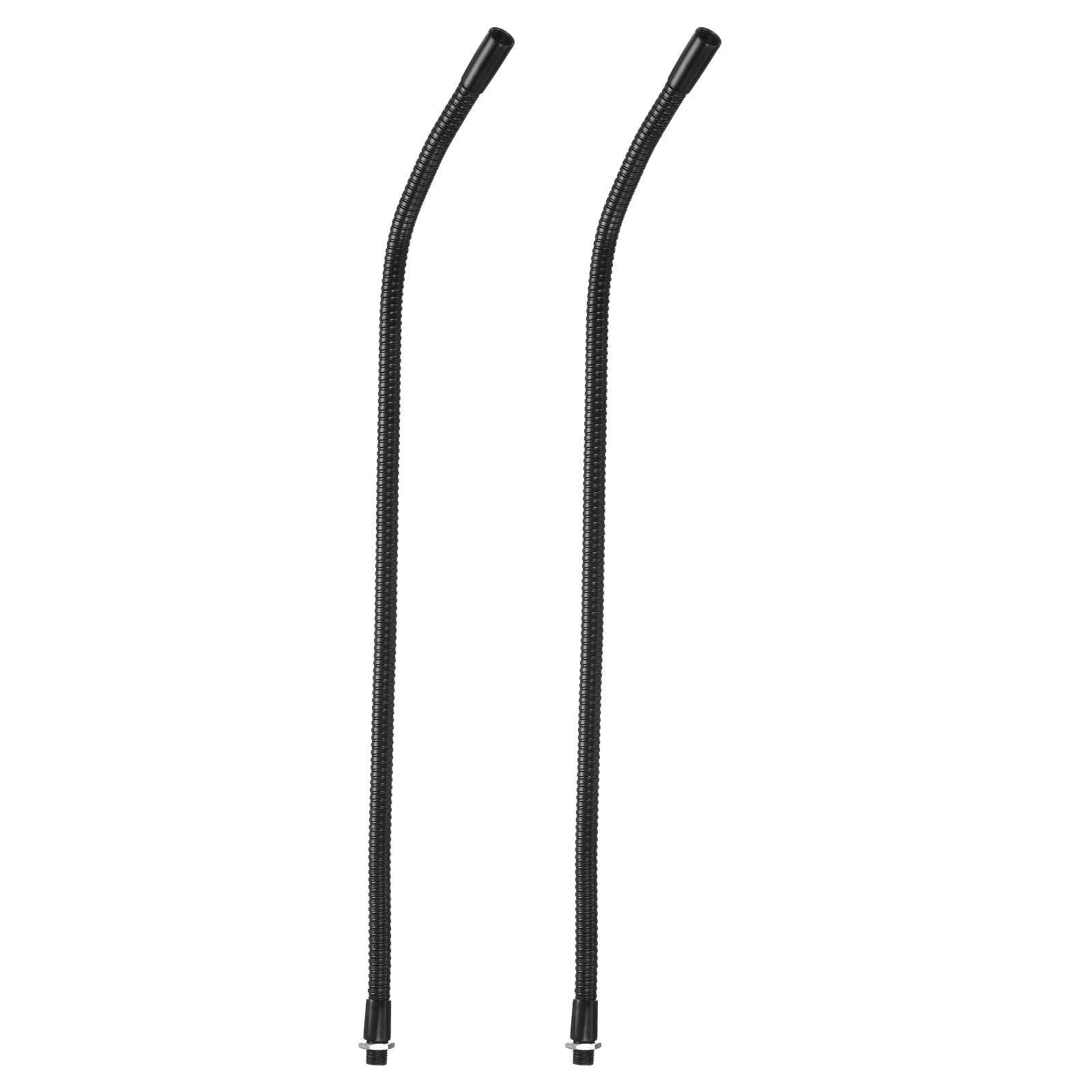 PATIKIL 17.7" Universal Gooseneck Hose, 2 Pcs M10 Fine Thread Bendable Metal Hose Flexible Arm Tube Extension for Lamp, DIY Equipment, Black