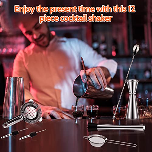 Cocktail Shaker Koviti 12 Piece Bartender Kit Stainless Steel