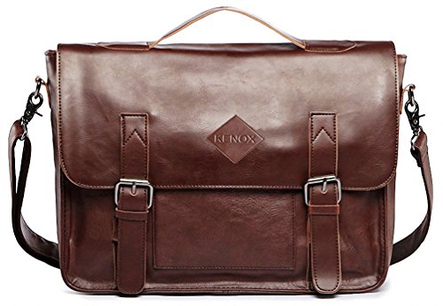 Kenox Mens Vintage Pu Leather Briefcase Messenger Bag Laptop Bag