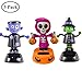 Yunhigh Solar Dancing Toys Halloween Ornament Bobblehead Figures Skulls Skeleton Pumpkin Car Dashboard Decoration Office Desk Home Decor - 3 Pack