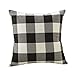 4TH Emotion 22 x 22 Inch Black and White Buffalo Check Plaids Throw Pillow Case Cushion Cover Retro Farmhouse Decoration for Couch Sofa Bed