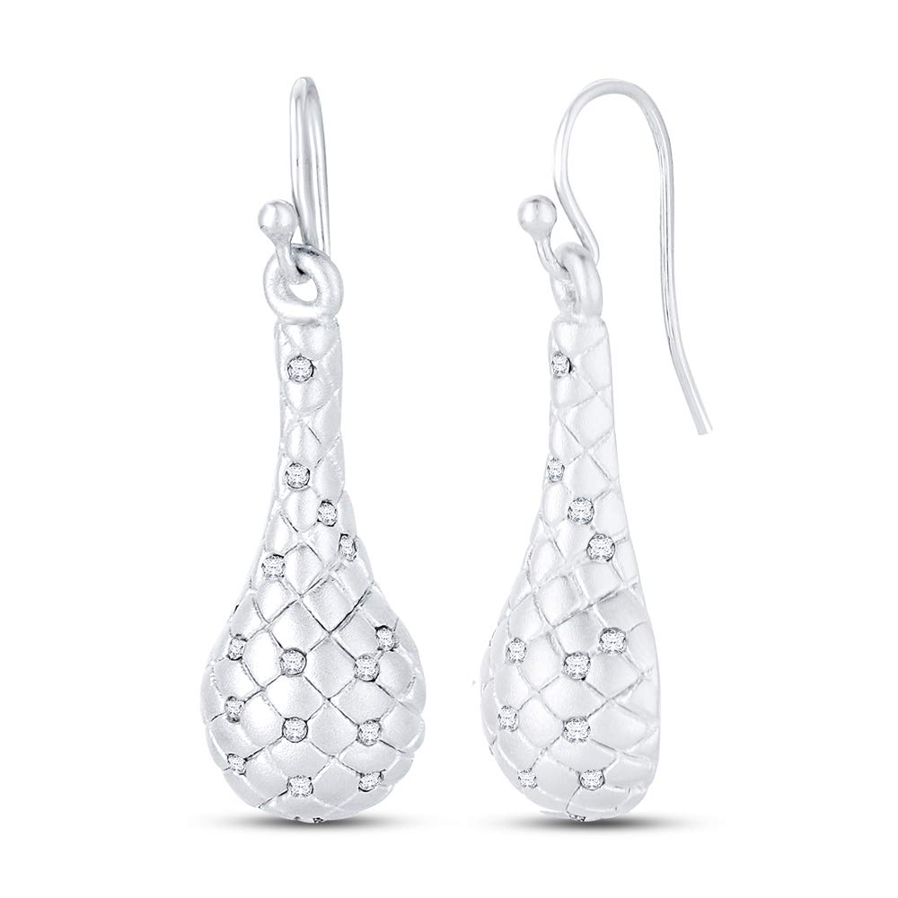 Charmsy 925 Sterling Silver Elegant Sterling Silver Jewellery Electroform Tear-Drop Dangle Earring for Women 38 MM | Lightweight Silver Earrings Jewellery Gift for Women