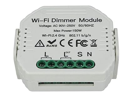 LEDLUX SH105 LED Triac Dimmer corte de fase con botn normalmente abierto 220 V 150 W Mdulo WiFi Smart con memoria y funcin desviador compatible con Alexa y Google Home LEDLUX SH105 LED Triac Dimmer corte de fase con botn normalmente abierto 220 V 150 W Mdulo WiFi Smart con memoria y funcin desviador compatible con Alexa y Google Home