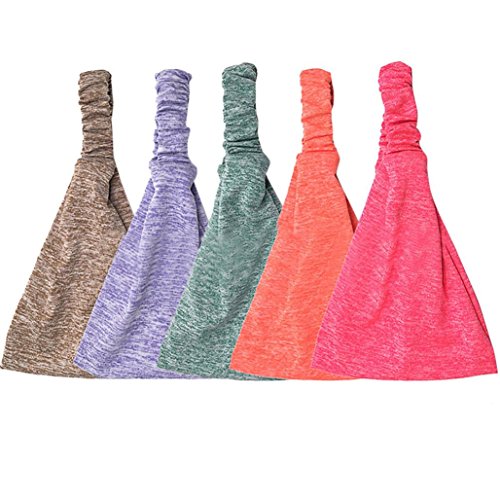 image for ErYao Women Cotton Knotted Turban Head Warp Hair Band Wide Elastic Hea