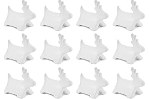 AuldHome Design Reindeer Place Card Holders (12-Pack), Ceramic Reusable Write-On Wipe-Off Christmas Place Card Stands for Table