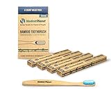 Bamboo Toothbrushes by ModestPlanetTM | 4-Pack | BPA-Free| Medium Bristles| Sustainable Material| Ergonomic & Easy Grip Design| Natural Alternative to Plastic| Supports Clean Teeth & Gums