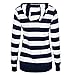 LOOLY Women Plain Zipper Spring Hoodie Striped Hooded Jacket