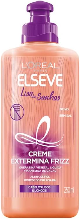 Creme Para Pentear Elseve Liso dos Sonhos, 250Ml, L'Oréal Paris
