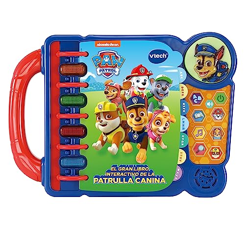VTech - Grand Livre interactif Pat' Patrouille, Jouet éducatif pour Enfants à partir de 3 Ans, Apprentissage de l'alphabet, Musique, Jeux, Version ESP