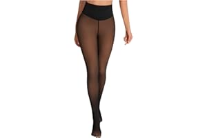 Magic Bare-Leg Look Fleece Lined Tights Women Fake Translucent Plus Size Thermal Pantyhose Outerwear Winter Leggings