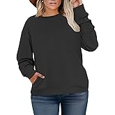 VISLILY Womens Plus-Size Sweatshirts Casual Oversized Pullover Tops Long Sleeve Cute Loose Side Slit Tunics with Pocket