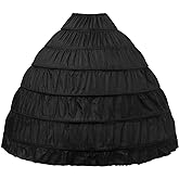 Women Crinoline Petticoat 6 Hoop Skirt A line Slip Floor Length Underskirt for Wedding Dress Ball Gown