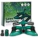 Homemaxs Lawn Sprinkler 3 Arm with Impact Sprinkler, Automatic 360 Degree Rotating, Adjustable Angle and Distance, Garden Water Sprinkler Lawn Irrigation System