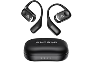 Alpsnd Joy Open-Ear Earhook Wireless Headphones – HD Sound, ENC Clear Calls, Bluetooth 5.4, Customizable App EQ, 40-Hour Battery, Lightweight Comfort, IPX4 (Black)