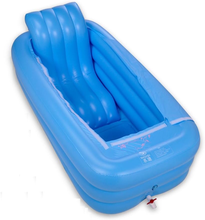 Inflatable bathtub, Adult Bathtub Collapsible Bathtub Quilted Thickening Bottom Tub ( Color : Blue )