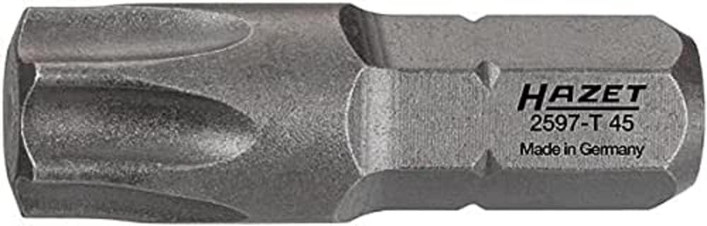 HAZET 2597-T45 25 mm T 45 Torx Profile Bit - Multi-Colour