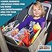 [2019 New] Premium Kids Travel Tray Bonus Reading Light Clip | Car Seat Activity Tray | Waterproof, Food & Snack Tray | Smartphone/Tablet/Cup Holder | Back Seat Organizer | Padded/Portable