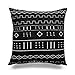 Hofdeco African Mudcloth Pillow Cover ONLY, Black Light Cream, 18