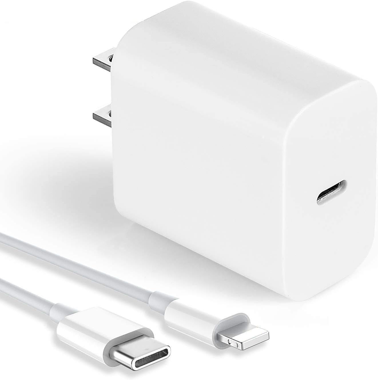 Cargador rápido USB C para iPhone con cable, 18 W, PD tipo C, cargador