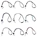 Soleebee 31.5 inches Bling Crystal Rhinestones Leather Neck Strap Lanyard Retractable Badge Reel with Breakaway Safety Clasp (Pack of 9)