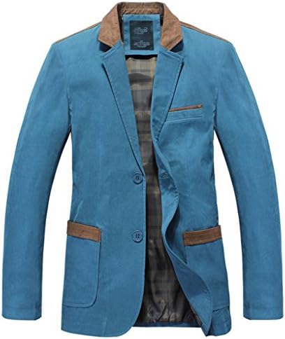 YGT Men's Patchwork Casual Fit Office Suit Blazer