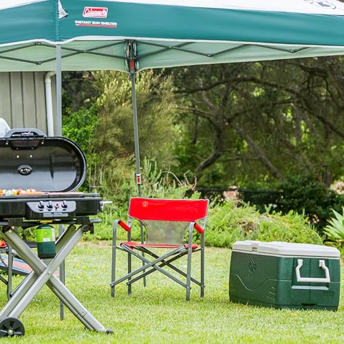 Coleman Outpost Breeze Folding Camping Chair with Cooling Mesh Back, Portable Outdoor Chair Supports up to 300lbs