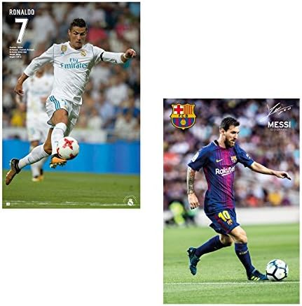 LIONEL MESSI BARCELONA + RONALDO REAL MADRID WALL POSTERS 2017 (1 OF EACH PLAYER) 24' x 36' OFFICIALLY LICENSED