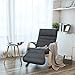 SONGMICS Relax Rocking Lounge Chair, Comfortable Recliner Glider, with Adjustable Footrest, Wood Frame, 45.3