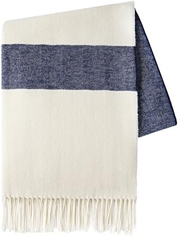 Lands Downunder Sydney Herringbone Stripe Throw Navy