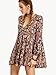 Milumia Women's Bohemian Floral Print Long Sleeve Crochet Swing Dress