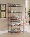 Kings Brand Furniture - 5-Tier Standing Kitchen Bakers Rack for with Storage Microwave Stand, Metal Frame with Marble Finish - Black