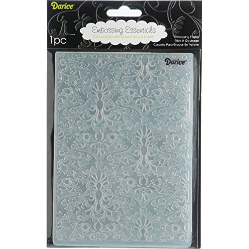 Darice 121763 Damask Embossing Folder, 5 by 7Inch, 5" X 7", Clear