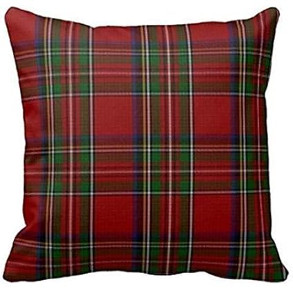Home Decorative Stylish Royal Stewart Tartan Plaid Pillow Throw