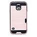 Jwest Galaxy S5 / S5 Neo Wallet Case with ID Card Slot Holder Rugged Rubber Heavy Duty Shock Absorbent Armor Hybrid Defender Shock Proof Case Cover Skin for for Galaxy S5/S5 Neo - Rose Gold