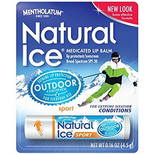 Mentholatum Natural Ice Sunscreen/Lip Protectant SPF 30 Sport 1 Each ( Pack of 12)